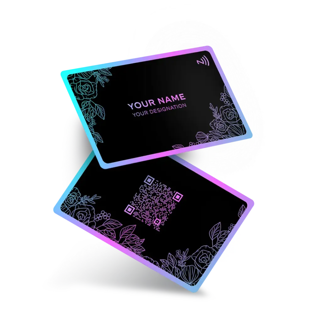 Floral NFC Business Card Design 4