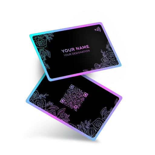 Floral NFC Business Card Design 4